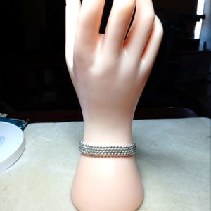 Silver peyote stitch bracelet